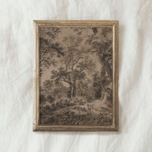 Vintage Moody Woodland Landscape SET OF 2 / Rustic Dark Art Print ...