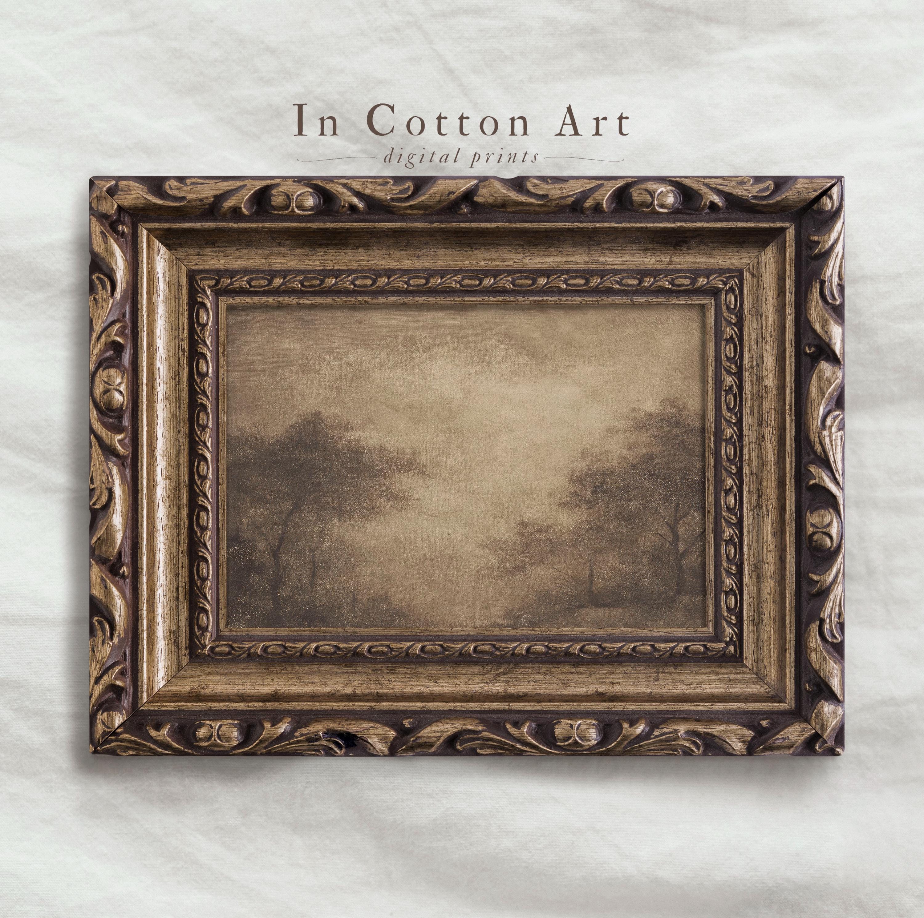 Misty Moody Forest Digital Print, Vintage Neutral Landscape Wall Art ...