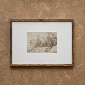 Stampa paesaggio seppia vintage, stampa seppia neutra, acquerello seppia, paesaggio inchiostro seppia, stampa antica seppia, arte murale neutra immagine 5