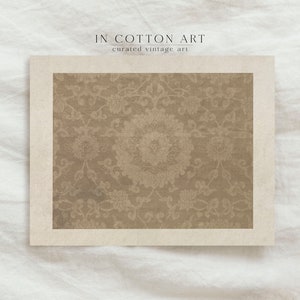 Antique Neutral Tapestry Print / Textile Pattern Wall Art / Modern Farmhouse Art PRINTABLE | P136