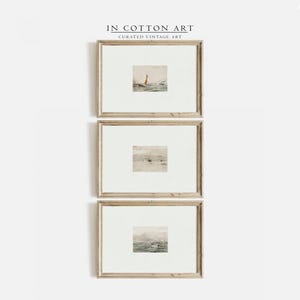 Coastal Farmhouse Gallery Wall Art SET / Muted Art Print Digital PRINTABLE / Vintage Home Decor | P62