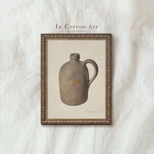 a framed painting of a ceramic jug or pitcher.