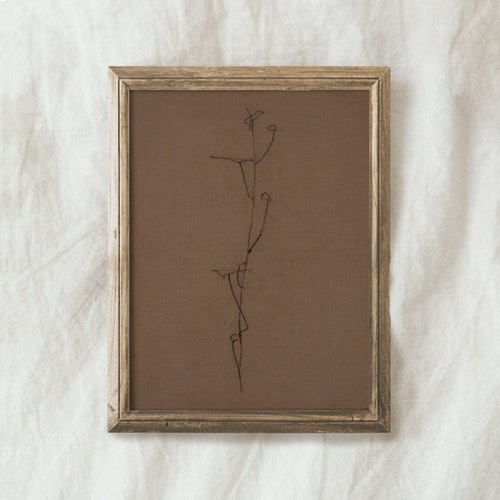 Minimalist Floral Etching Art Print / Moody Abstract Sketch PRINTABLE / Vintage Flower Line Drawing Digital | D59