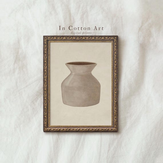 Country Kitchen Art Print / Vintage French Farmhouse Kitchen Painting / Digital PRINTABLE | P74