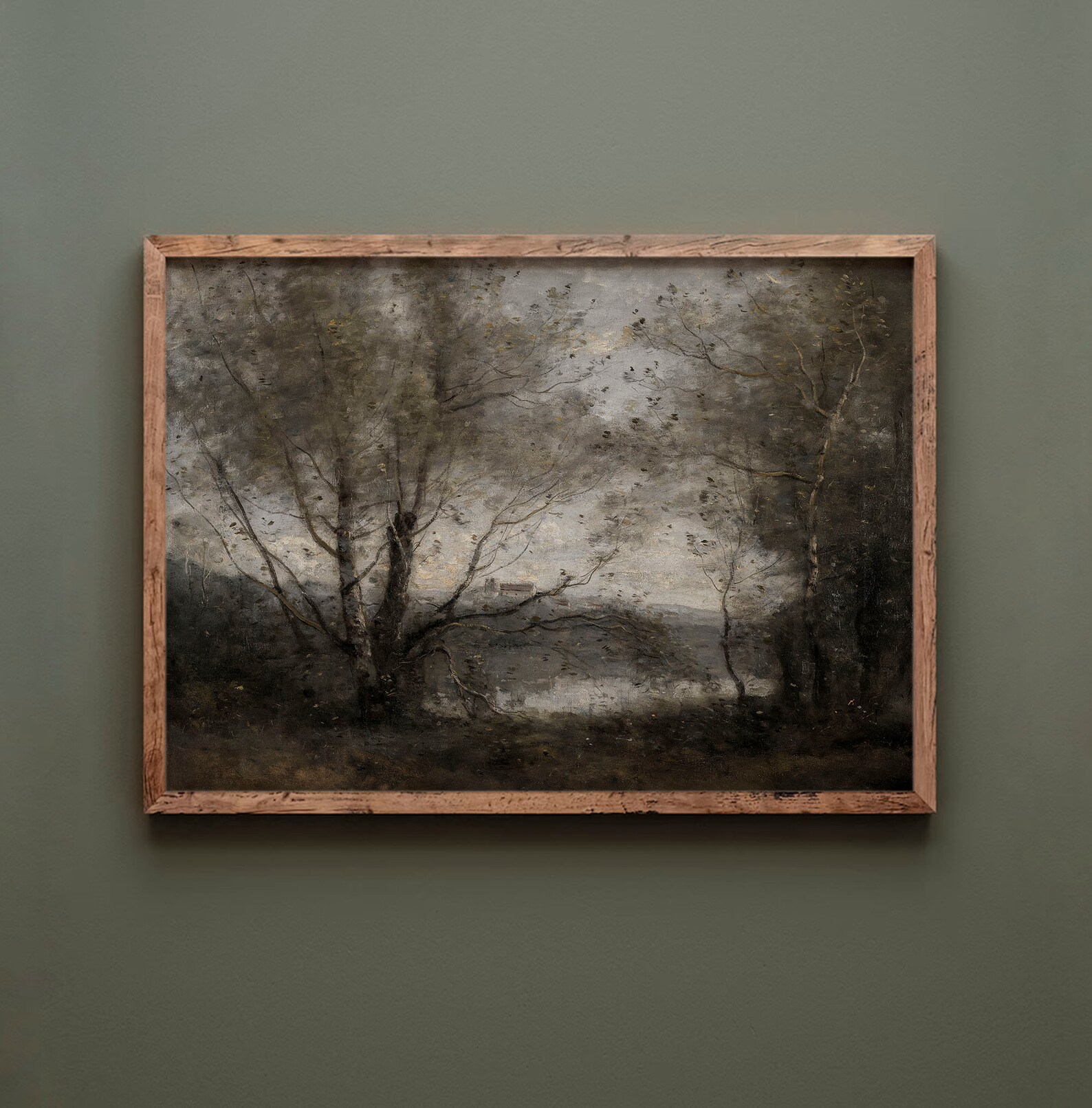 Antique Moody Landscape Art Print / Vintage Woodland Oil Etsy
