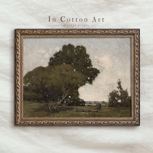 Country Scenery Nature Painting / Green Landscape Print / Shelf Print Digital PRINTABLE | P98