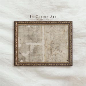 Vintage Abstract Sketch Print / Antique Rustic Drawing PRINTABLE / Farmhouse Etching Downloadable | D42