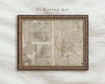 Vintage Abstract Sketch Print / Antique Rustic Drawing PRINTABLE / Farmhouse Etching Downloadable | D42