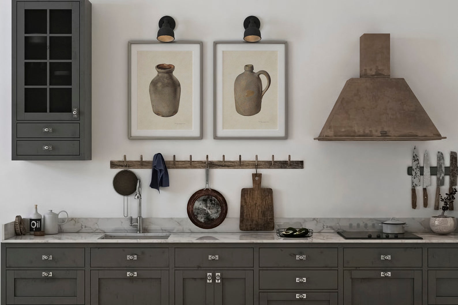 rustic cozy kitchen art prints under $7 shipped |... Antique Farmhouse Kitchen Print SET / Vintage Rustic Art Print - Etsy