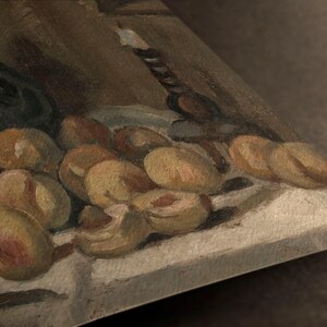 Moody Peach Still Life Oil Painting / Country Kitchen Art Print / Vintage Dark Wall Art / Farmhouse Wall Decor DIGITAL Download | P172 image 8