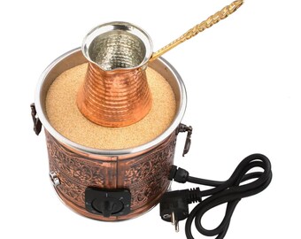 Turkish Coffeo on Sand,Turkish Copper Sand Coffee Maker - Heating Machine - Authentic Sand Brewer Machine- Greek Coffee Sand- Christmas Gift