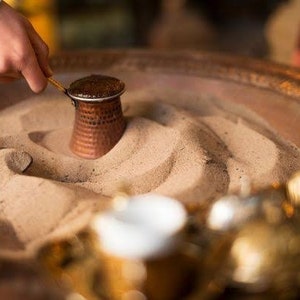 Turkish Coffeo on Sand,Turkish Copper Sand Coffee Maker Small Round Heating Machine Authentic Sand Brewer Machine Greek Coffee on Sand image 10