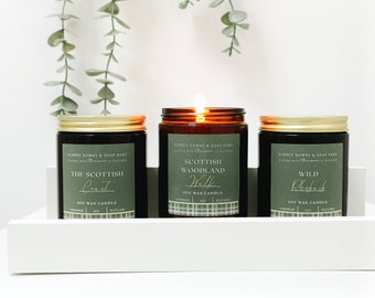 Scottish Soy Wax Scented Candle, Woodland Aromatherapy