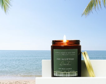 Scottish Coast Scented Candle: Hand-Poured Soy Wax, Aromatherapy Home Decor