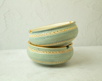 Vintage Blue and Gold Ashtrays (set of 2)