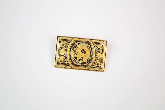 Damascene Rectangular Brooch - image 2