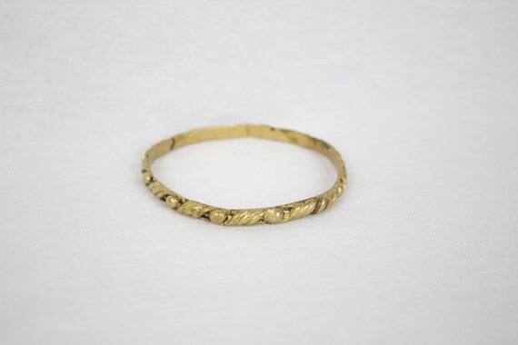 Brass Plated Rope Texture Bangle - image 2
