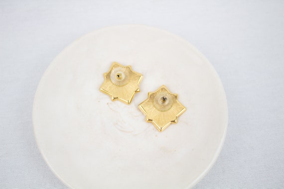 Black and Gold 80s Stud Earrings - image 5