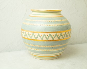 Vintage Blue and Gold Vase