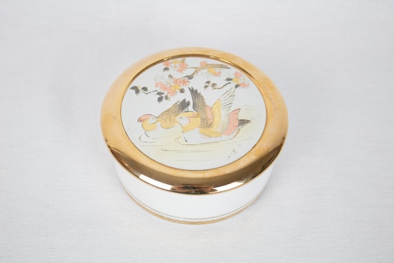 Vintage Bird Motif Trinket Box - image 1