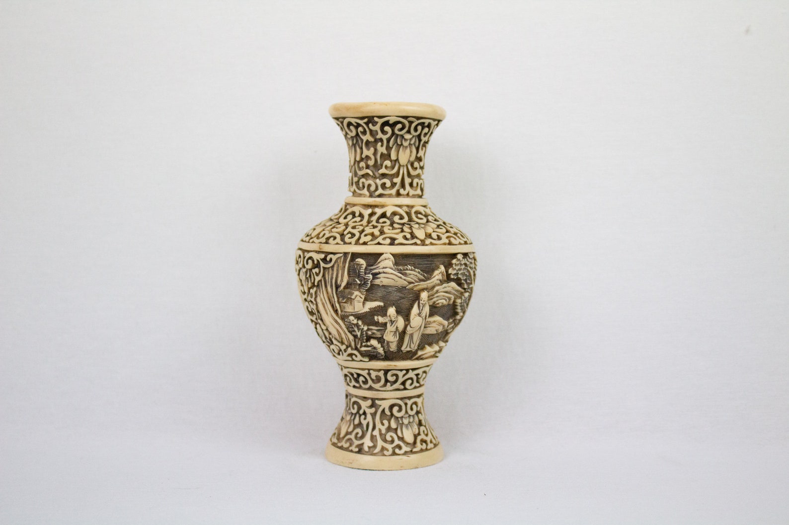 Italian Hand Carved Resin Vase Etsy