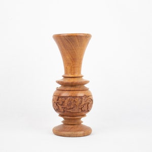 Carved Wood Bud Vase