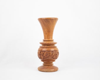 Carved Wood Bud Vase