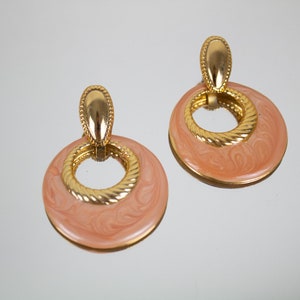 Pink and Gold Drop O Earrings