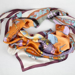 Funky Unique Vintage Silk Scarf