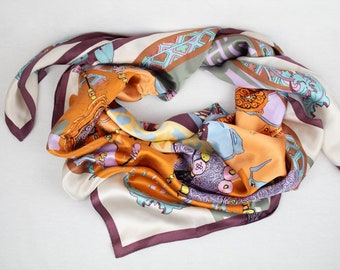 Funky Unique Vintage Silk Scarf