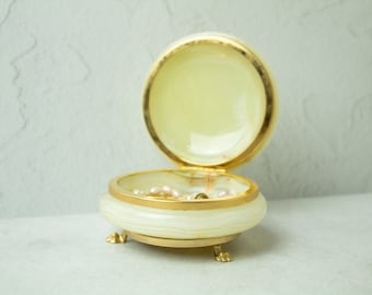 Vintage White Onyx Clawfoot Box