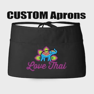 Custom Printed Waist Apron with Pockets: Restaurant Server Apron