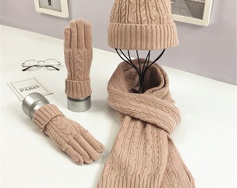 winter hat and glove set