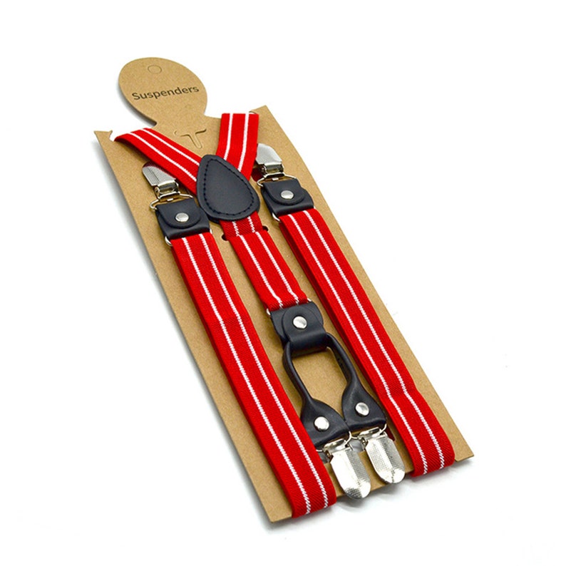 Striped Suspenders Men Beige Shirt Belt 4 Clips Y Back Mens Trousers Suspenders Braces Male Pants Strap 2.5cm*120cm