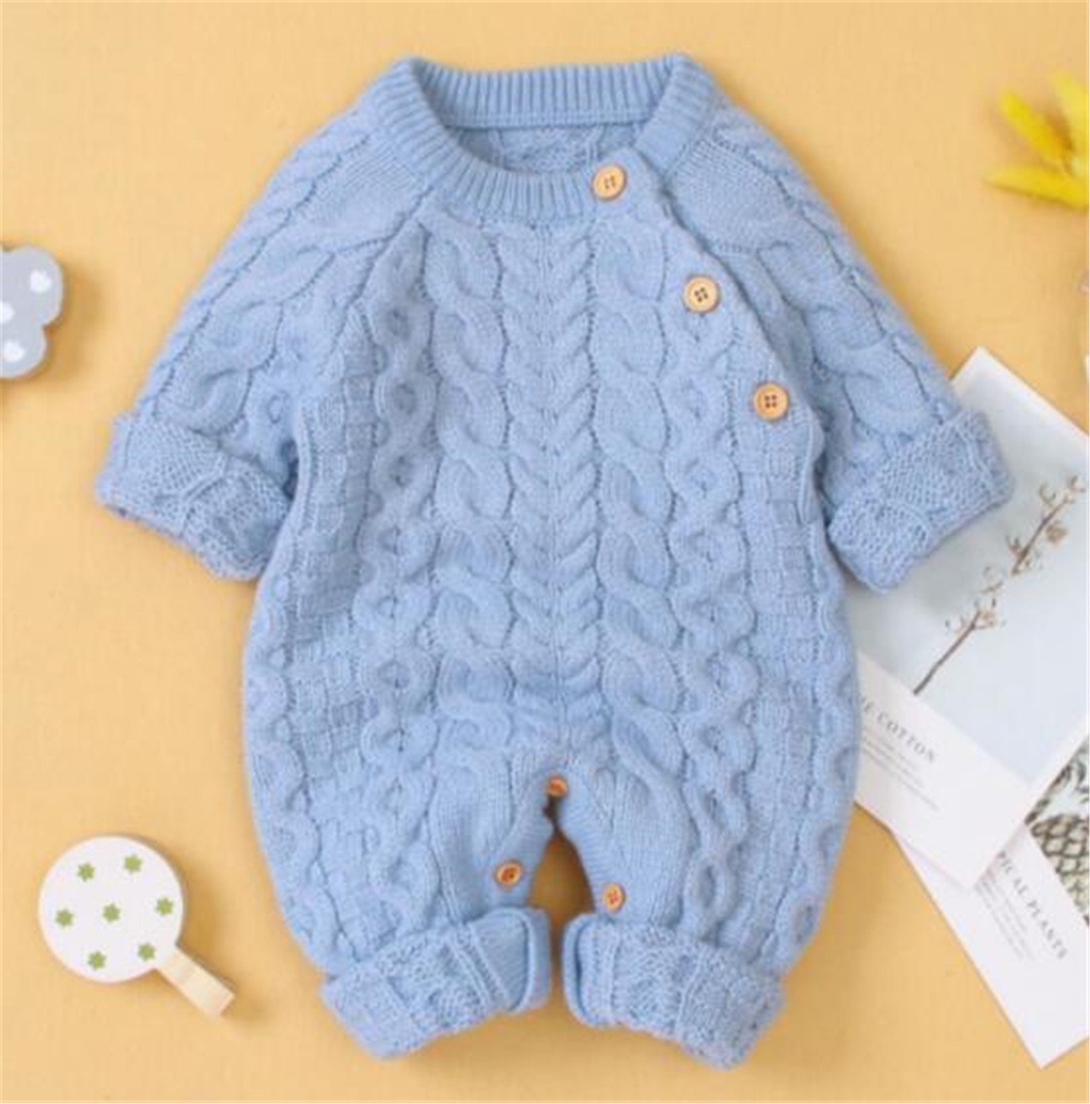 Tejido bebé ropa de manga larga recién nacido Niño Romper Etsy Tejido bebé ropa de manga larga recién nacido Niño Romper Etsy