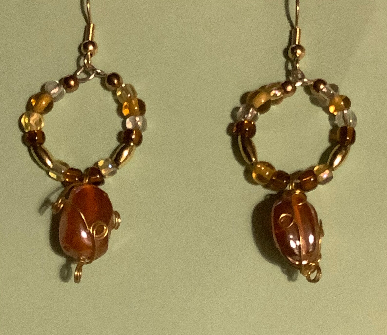 Gold Drop Bead Earrings Etsy