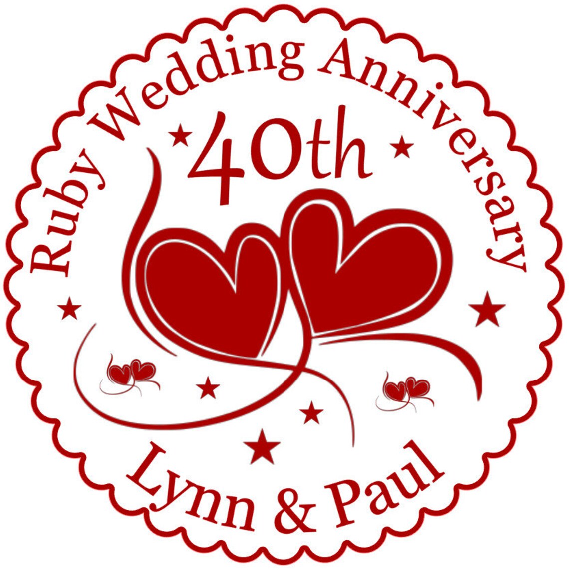 Ruby 40Th Wedding Anniversary Cake Topper Personalizado Etsy