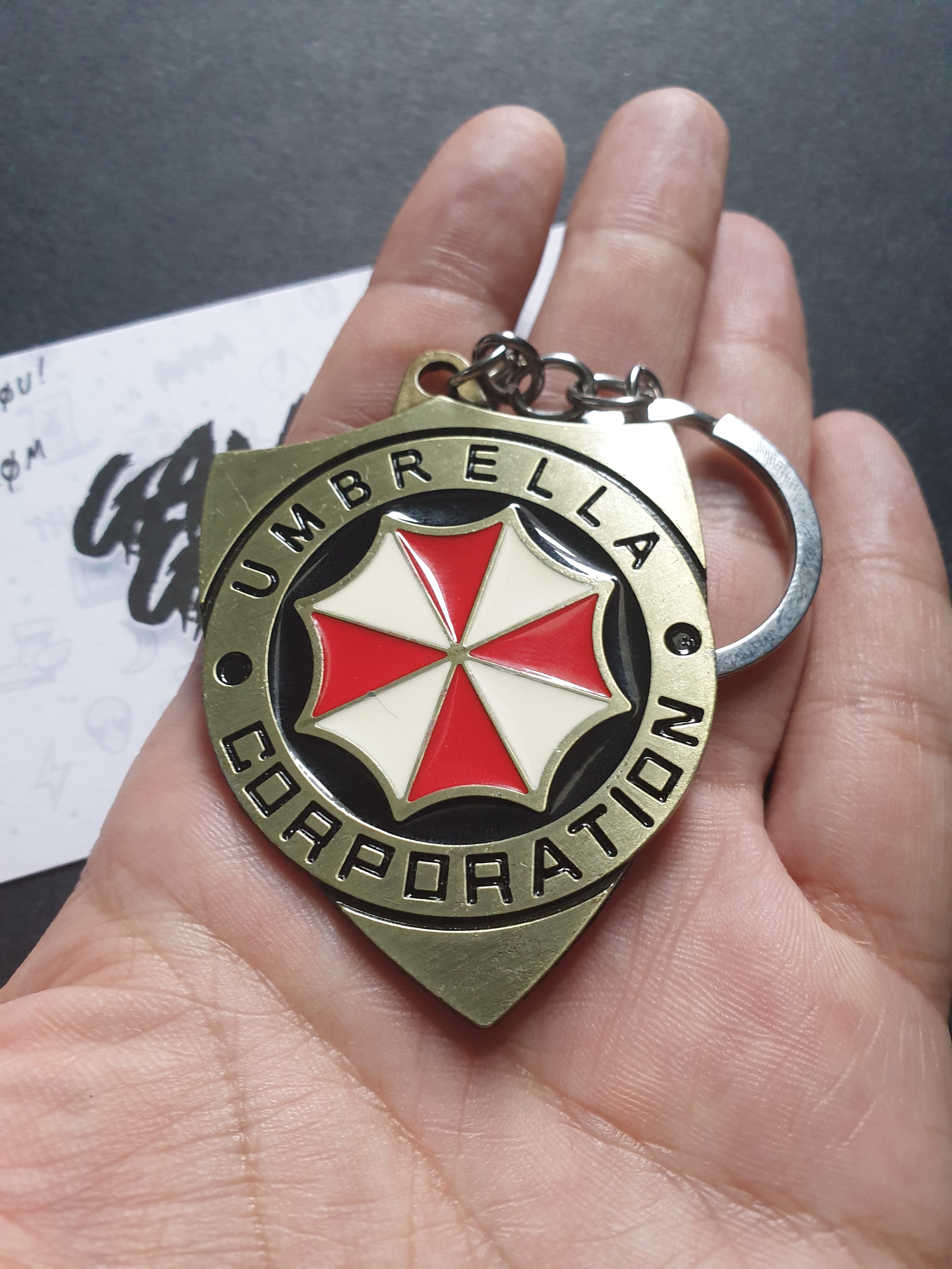 Resident Evil Keychain Biohazard Village Umbrella Corp Metal Etsy