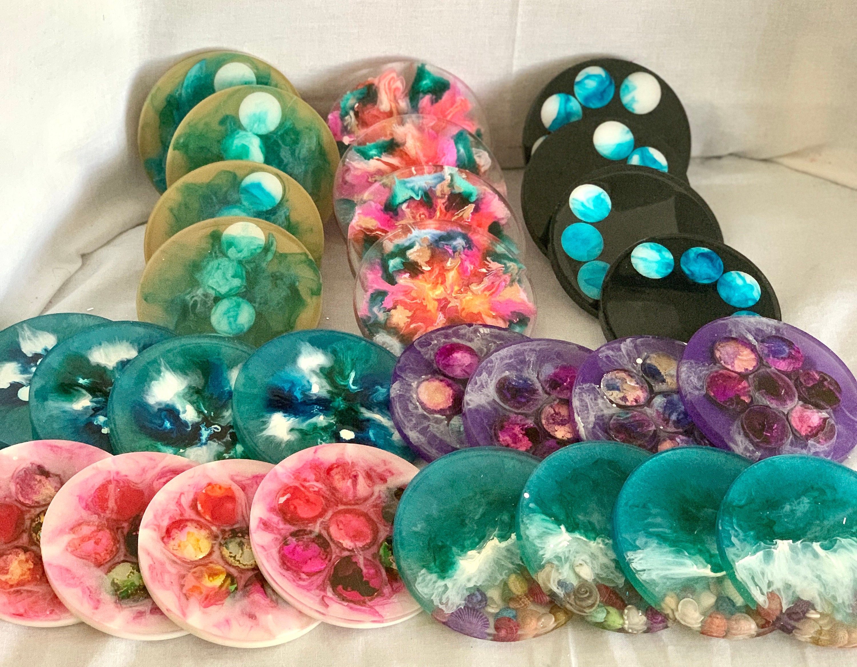 Drink CoasterResin Coaster Custom Coaster Alcohol ink Etsy