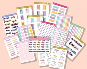 Pack Colorido - 16 folhas de Stickers | Bullet Journal Sticker, Planner Sticker