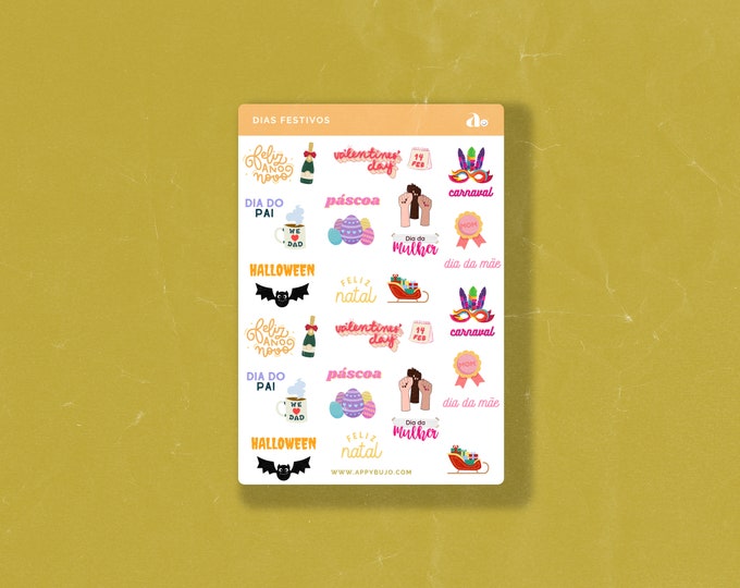 Dias Festivos  | Bullet Journal Sticker, Planner Sticker