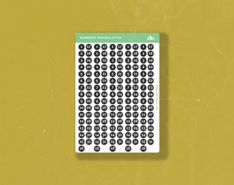 Números Minimalistas | Bullet Journal Sticker, Planner Sticker
