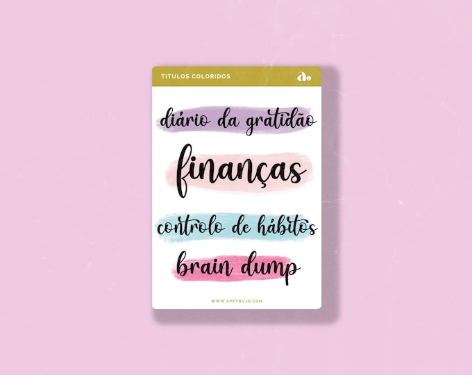 Títulos Coloridos    | Bullet Journal Sticker, Planner Sticker