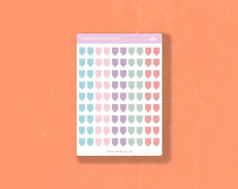 Bandeiras Coloridas | Bullet Journal Sticker, Planner Sticker