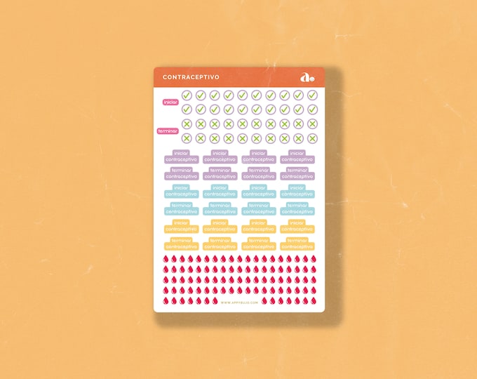 Contraceptivos  | Bullet Journal Sticker, Planner Sticker