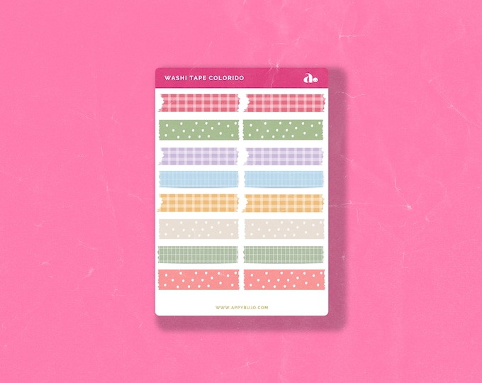 Washi Tape Colorido | Bullet Journal Sticker, Planner Sticker