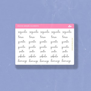 Dias da Semana Caligrafia | Bullet Journal Sticker, Planner Sticker