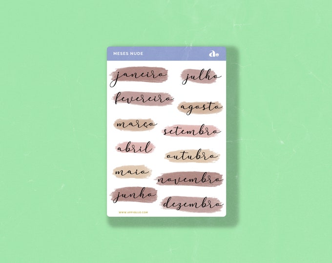 Meses Nude   | Bullet Journal Sticker, Planner Sticker