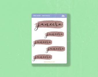 Mês Nude - Individual   | Bullet Journal Sticker, Planner Sticker