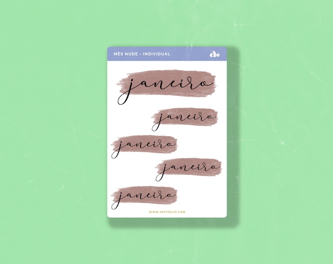 Mês Nude - Individual   | Bullet Journal Sticker, Planner Sticker